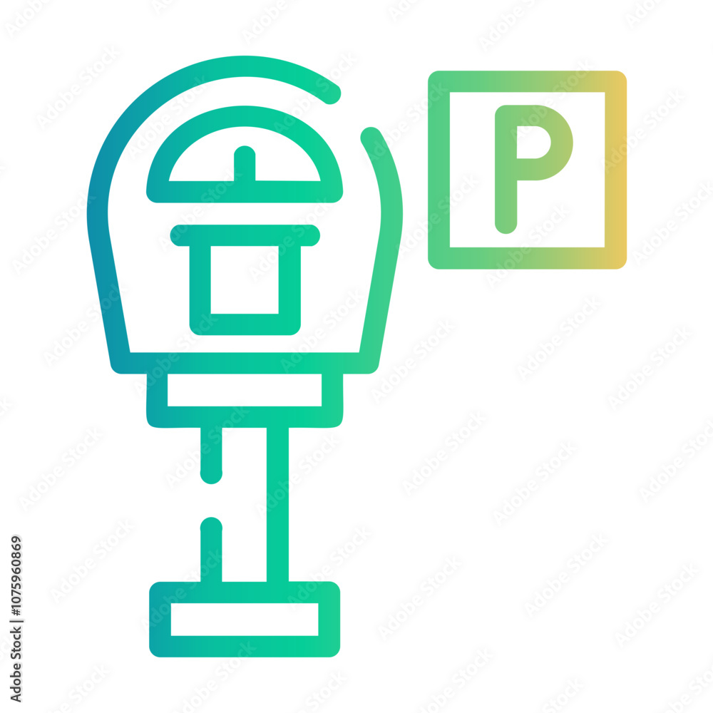 parking meter Line Gradient Icon parking meter Line Gradient Icon