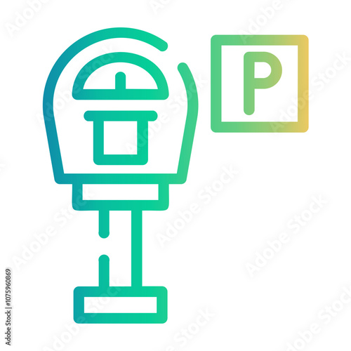 parking meter Line Gradient Icon