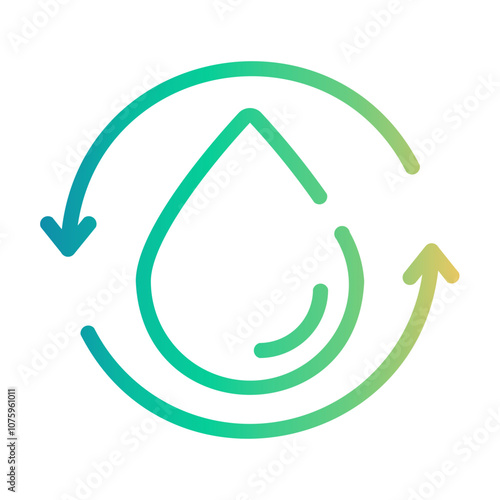 water resource management Line Gradient Icon