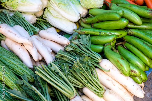 Vegetables in the fresh market.