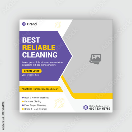 Cleaning service social media post template