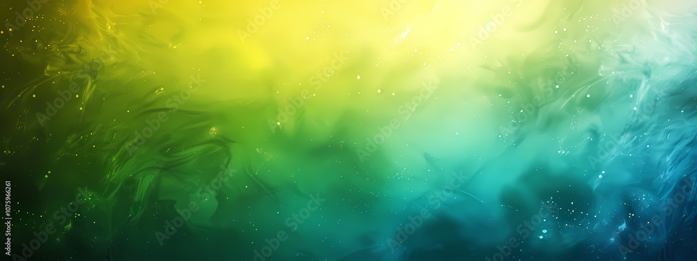 Fototapeta premium A vibrant gradient of yellow and turquoise hues blends seamlessly, creating an ethereal and soothing abstract background.