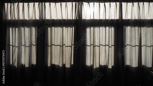 Wallpaper Mural Curtain with warm sunlight behind in the dark room For cozy home and decoration Living and lifestyle Torontodigital.ca