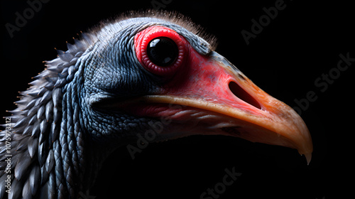 close up of a head of a vulture photo