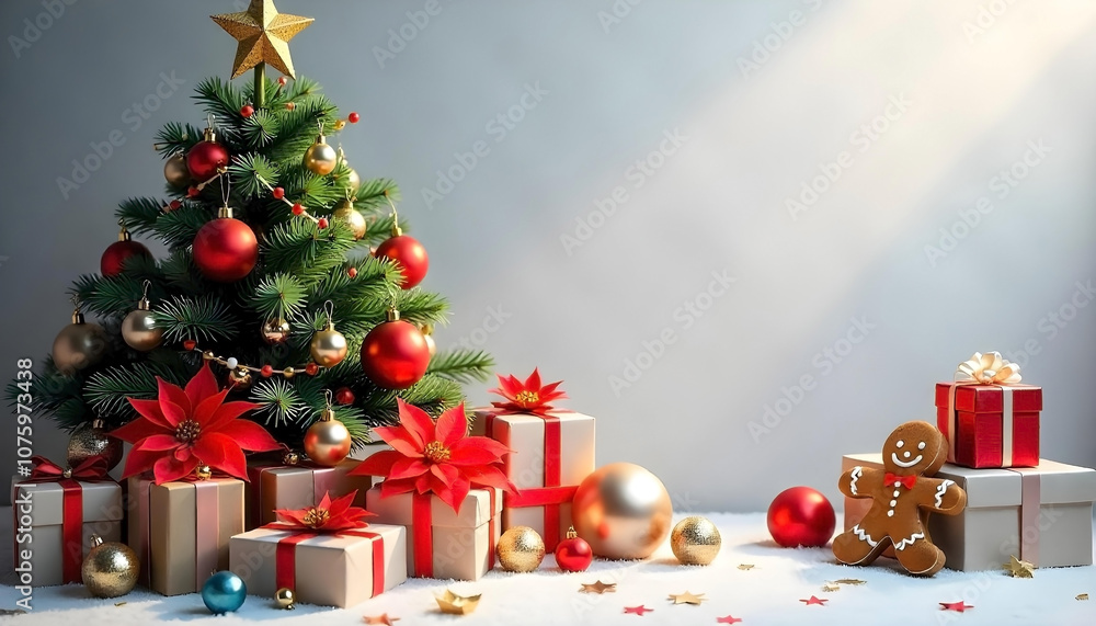 christmas tree with gifts and decorations christmas tree with gifts and decorations
