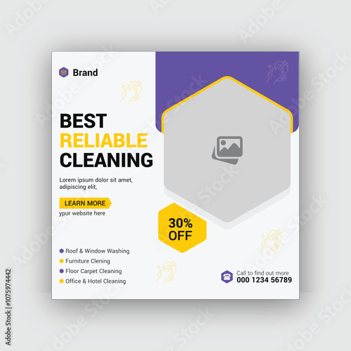 Cleaning service social media post template