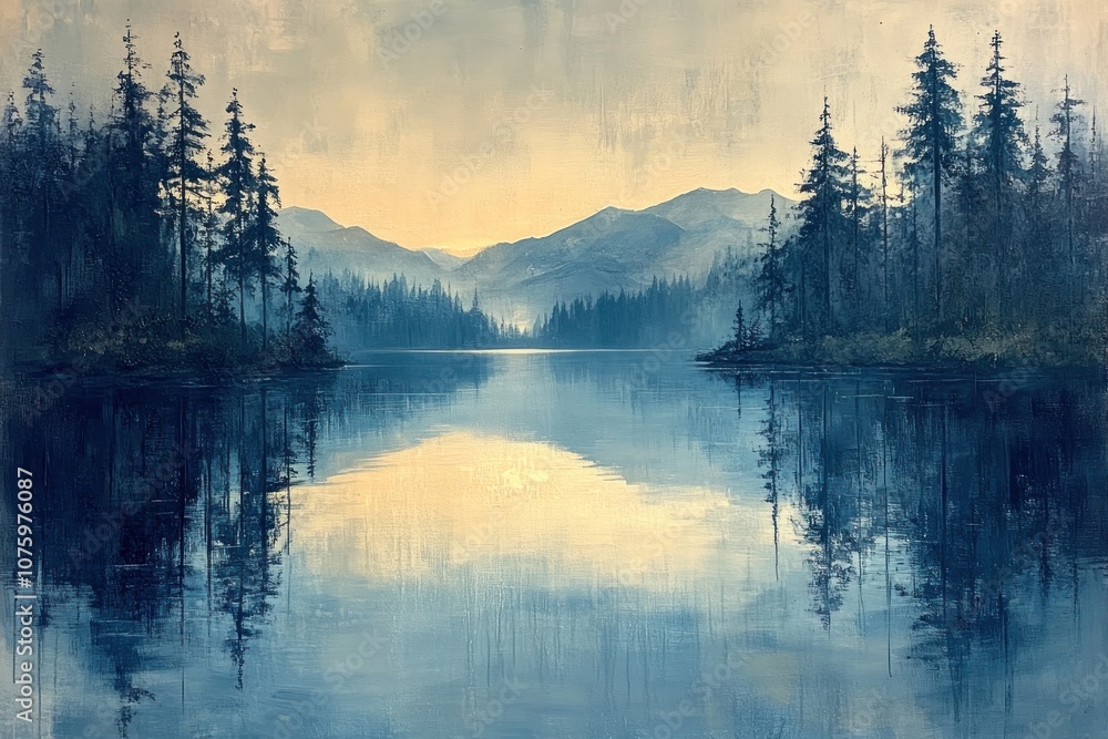 Serene Mountain Lake Reflection Serene Mountain Lake Reflection