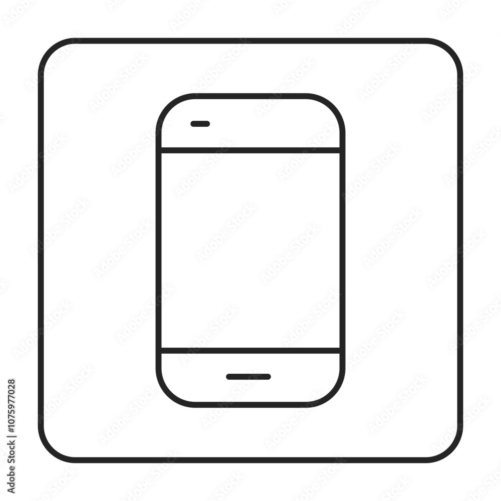 Mobile Line Icon. Contact Icon Editable Stroke Vector Illustration Mobile Line Icon. Contact Icon Editable Stroke Vector Illustration