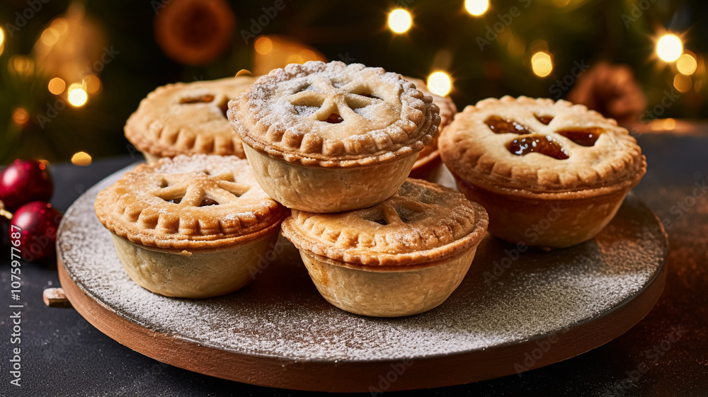 Traditional English mince pies for Christmas tea Traditional English mince pies for Christmas tea