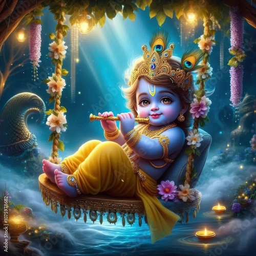 Shree Krishna for Janmashtami, Makhan Chor, Bal Krishna, Cute 