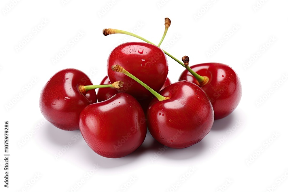 Cherries on white background isolated with clipping path Cherries on white background isolated with clipping path