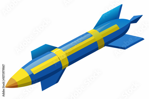 Military missile flat vector illustration