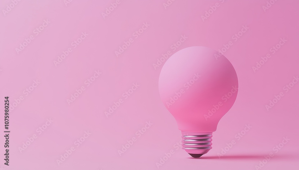 Pink Lightbulb on Pink Background. Pink Lightbulb on Pink Background.