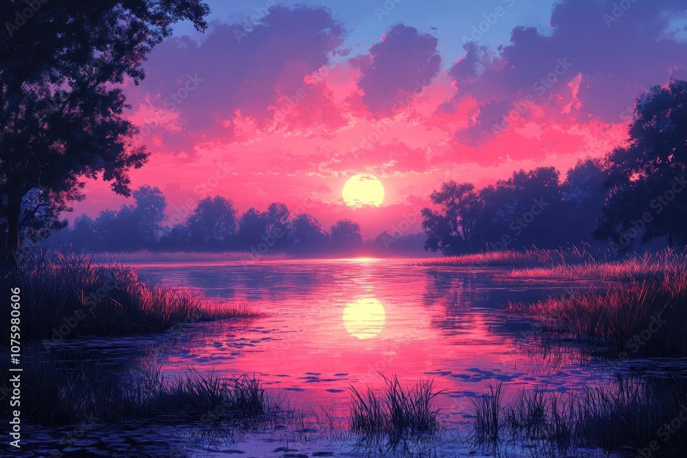 Sunset over the Lake Sunset over the Lake