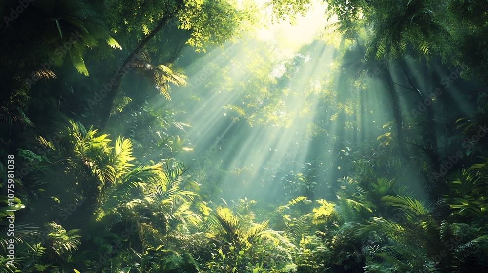 Lush and Vibrant Forest Landscape Showcasing the Positive Impact of Climate Action Lush and Vibrant Forest Landscape Showcasing the Positive Impact of Climate Action