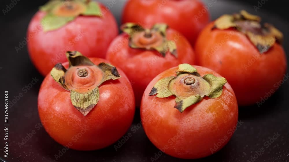 Delicious persimmons ripened in autumn