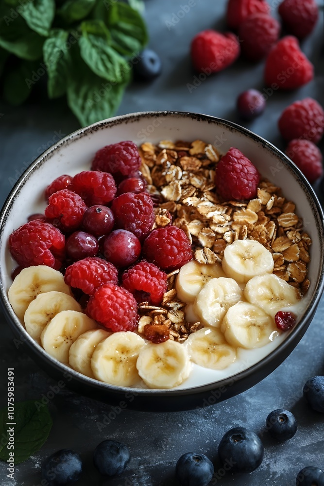 Healthy Breakfast Bowl with Fresh Fruits Granola and Yogurt A Nourishing Daily Routine for Healthy Breakfast Bowl with Fresh Fruits Granola and Yogurt A Nourishing Daily Routine for