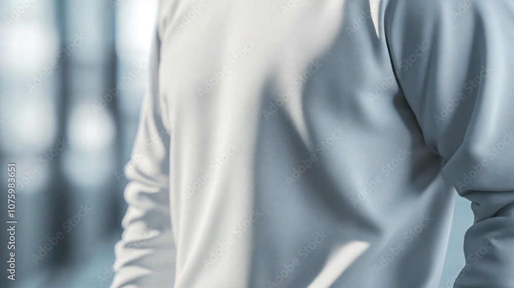 Naklejka premium White Sweatshirt Mockup with Blurred Background