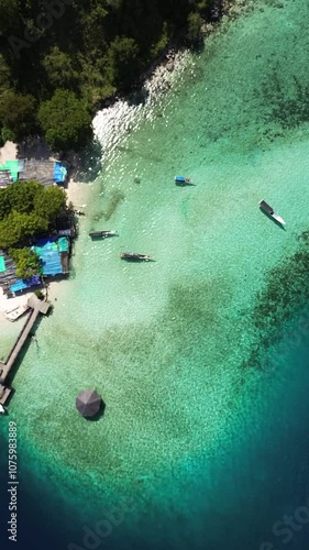 Boats docking in the beach of Labuan Bajo Flores Indonesia