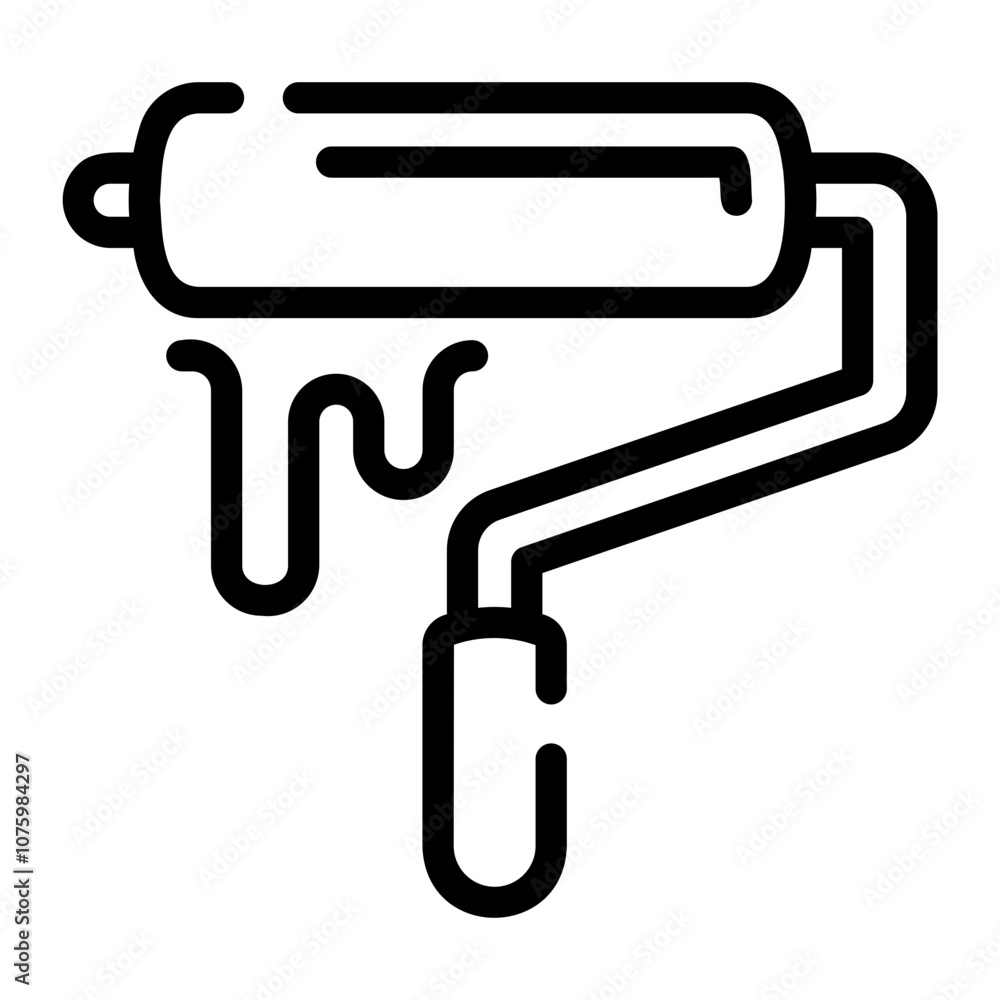 Fototapeta premium paint roller Line Icon