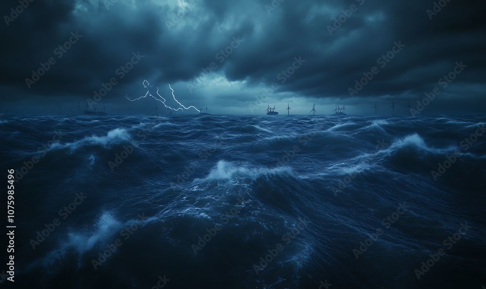 A moody seascape featuring dark, turbulent waters beneath ominous clouds, creating a dramatic and atmospheric scene. A moody seascape featuring dark, turbulent waters beneath ominous clouds, creating a dramatic and atmospheric scene.