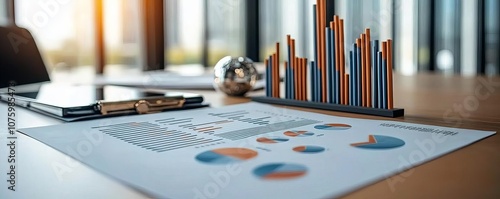 Obraz na płótnie Economic pressure with a line of documents and financial reports on a desk in a modern boardroom bright, professional light for a strategic feel w salonie