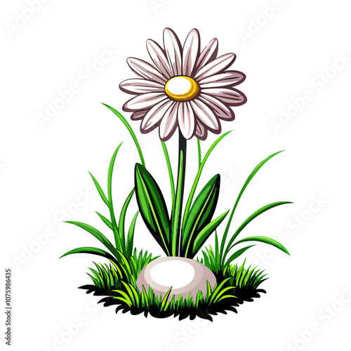 A drawing of flowers and grass Illustration (13)