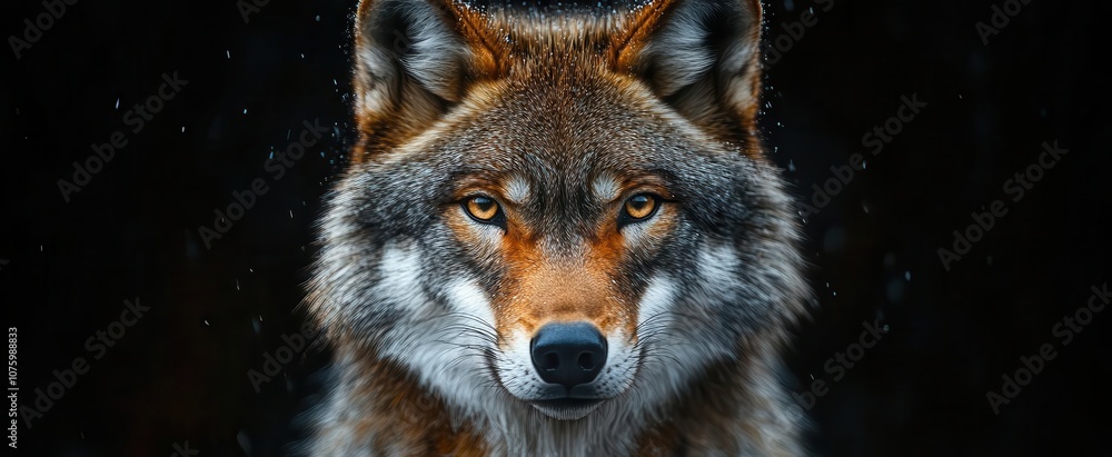 striking portrait of a majestic wolf set against a dark background highlighting its powerful gaze and intricate fur texture creating a mood of wild beauty and strength striking portrait of a majestic wolf set against a dark background highlighting its powerful gaze and intricate fur texture creating a mood of wild beauty and strength