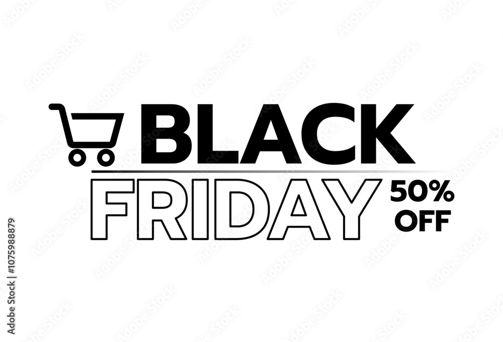 A black and white graphic Black Friday on black and white background. A black and white graphic Black Friday on black and white background.