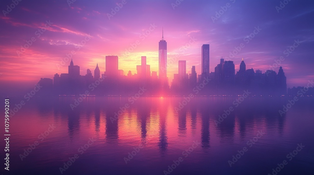 Fototapeta premium City Skyline at Sunrise