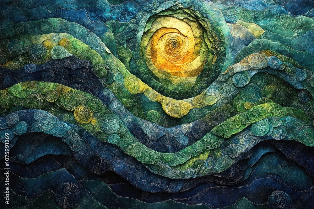 Obraz premium Abstract Landscape with Swirling Textures