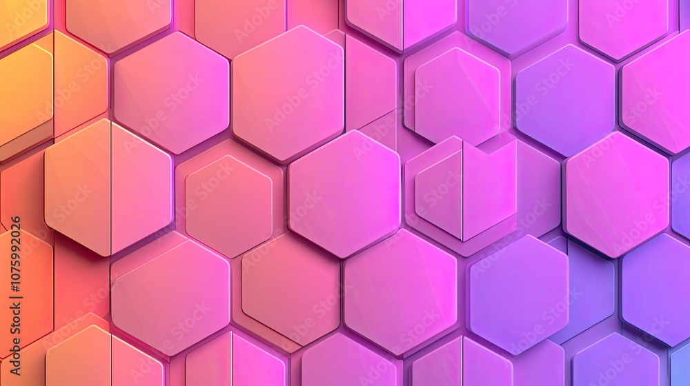 Vibrant Hexagonal Pattern with Gradient Colors in Soft Pink, Purple, and Orange Shades Ideal for Backgrounds and Creative Designs Vibrant Hexagonal Pattern with Gradient Colors in Soft Pink, Purple, and Orange Shades Ideal for Backgrounds and Creative Designs