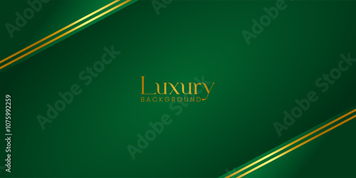A sophisticated dark green background with diagonal gold lines. Ideal for high-end branding, this design exudes elegance and modern luxury