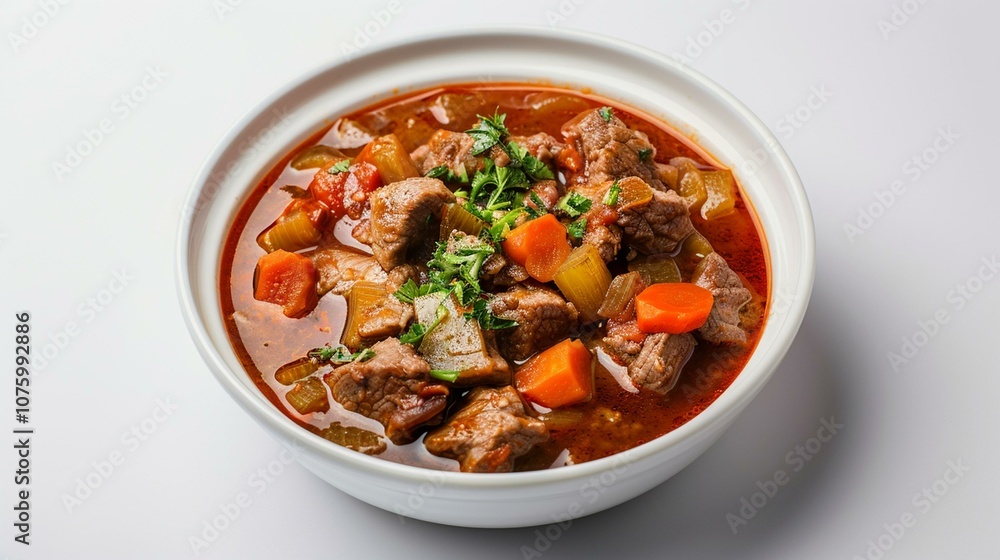 Bowl of Hungarian Goulash with Tender Meat and Vegetables Bowl of Hungarian Goulash with Tender Meat and Vegetables