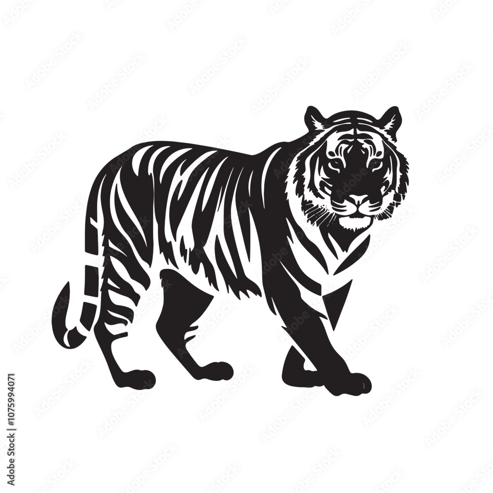Fototapeta premium tiger illustrations with silhouette