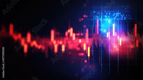 Abstract digital sound waves in vibrant colors representing audio data visualization.