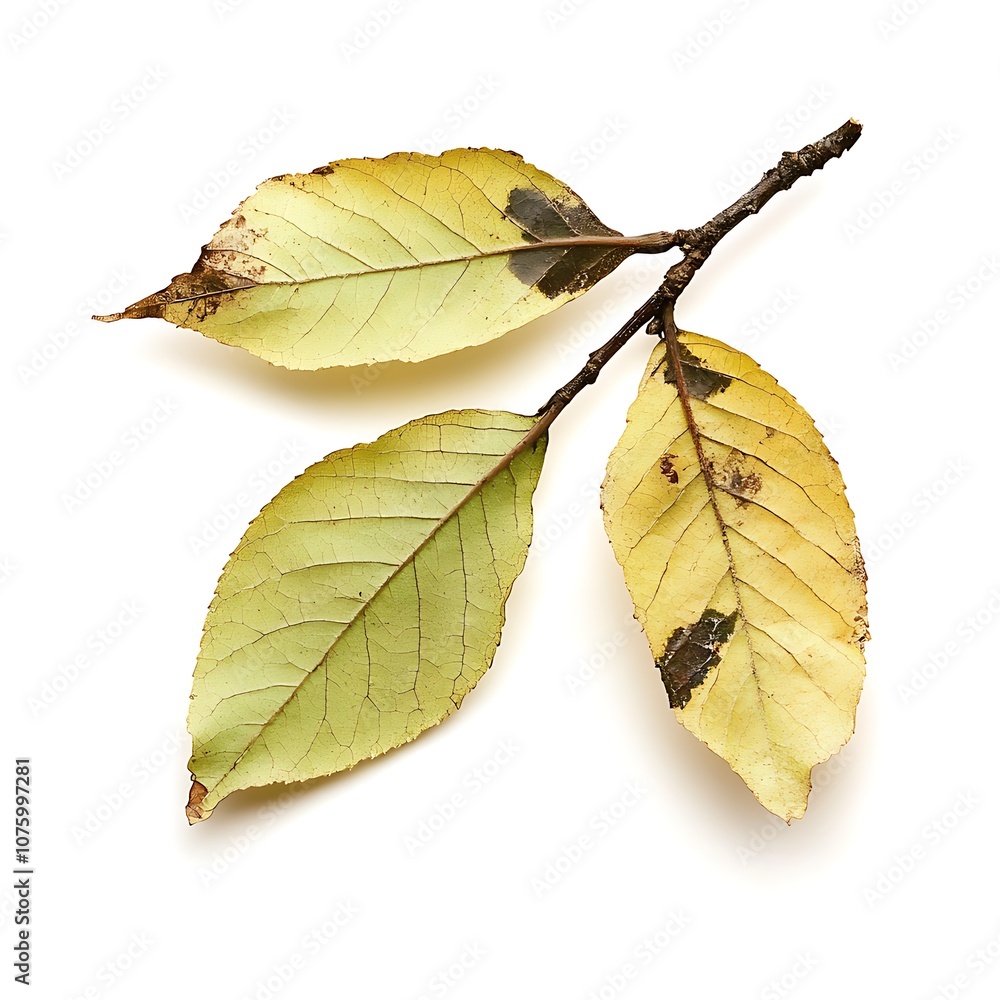 Fototapeta premium Box elder leaf isolated on a white background, close up