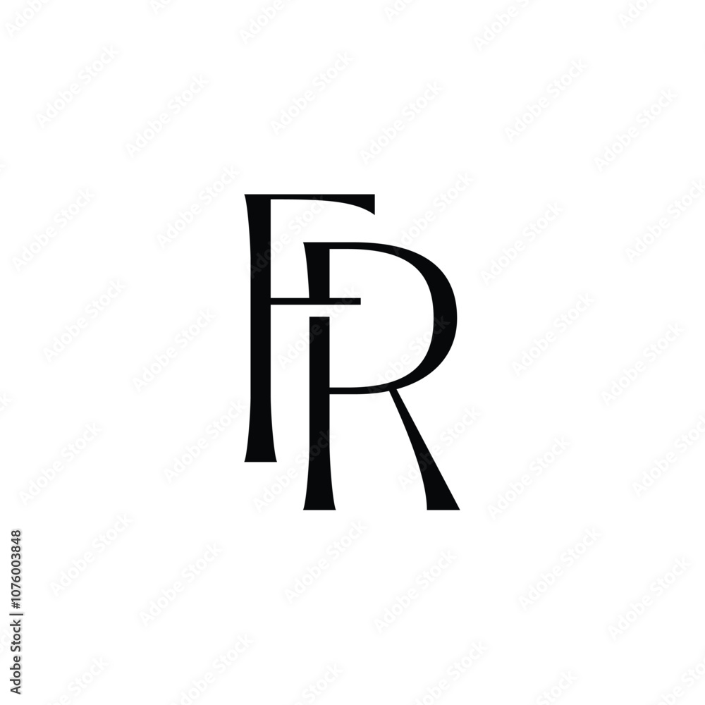 FR monogram logo design letter text name symbol monochrome logotype alphabet character simple logo FR monogram logo design letter text name symbol monochrome logotype alphabet character simple logo