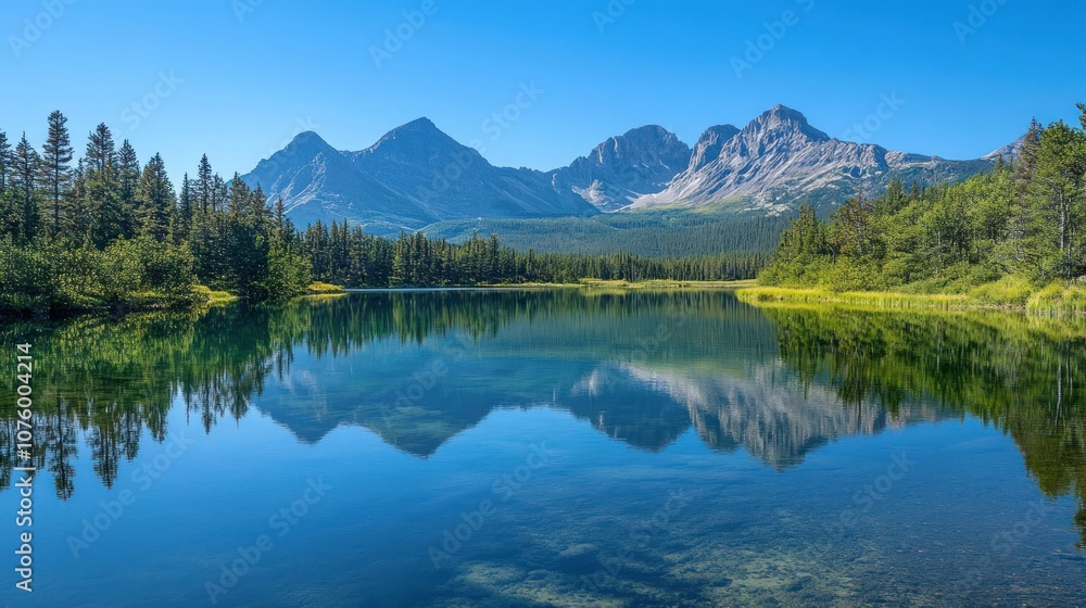 Mountain Reflection in Calm Lake Mountain Reflection in Calm Lake