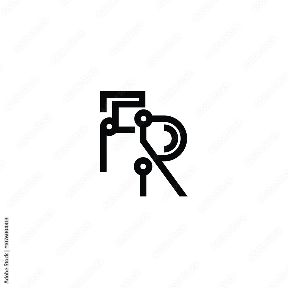 FR monogram logo design letter text name symbol monochrome logotype alphabet character simple logo FR monogram logo design letter text name symbol monochrome logotype alphabet character simple logo