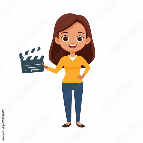 Film Director Cute Worker Work Job Profession Professional Occupation Cartoon Character
