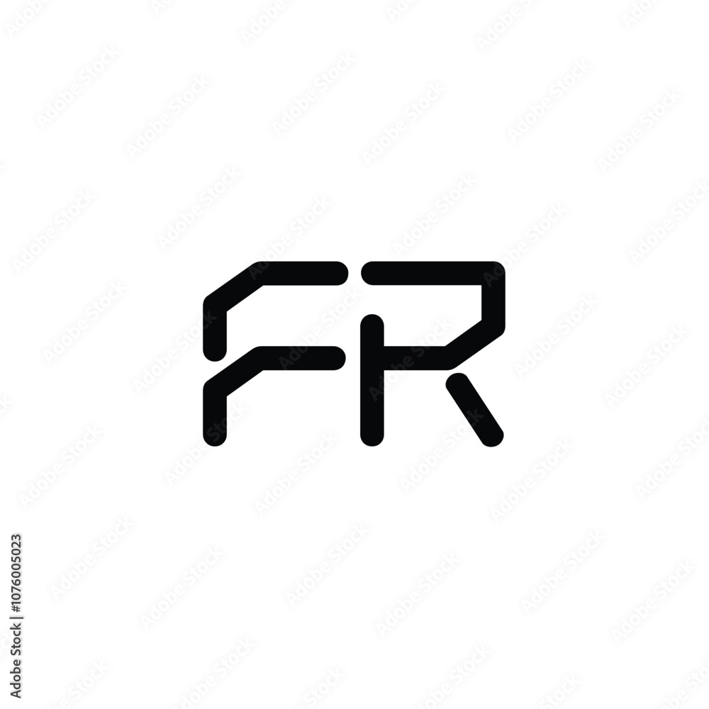 FR monogram logo design letter text name symbol monochrome logotype alphabet character simple logo FR monogram logo design letter text name symbol monochrome logotype alphabet character simple logo