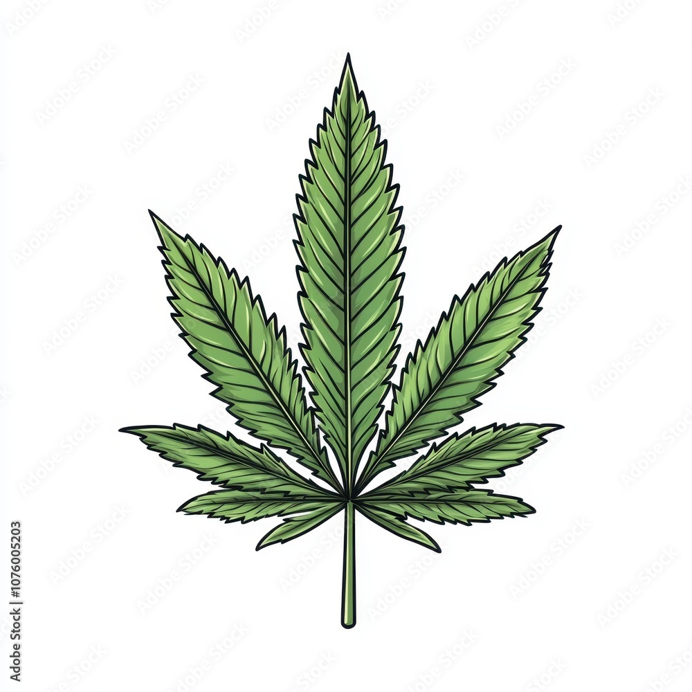 Isolated cannabis leaf on white background Isolated cannabis leaf on white background