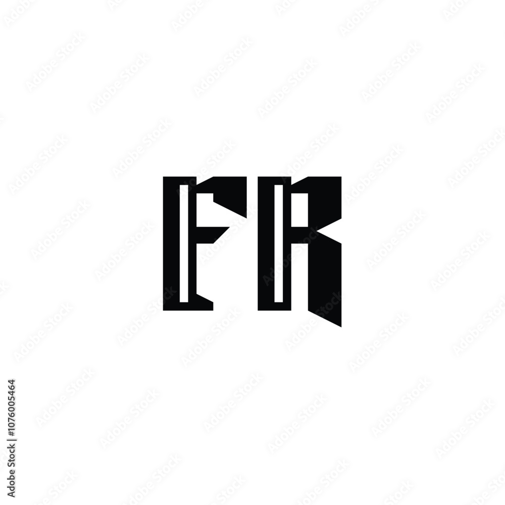 Obraz premium FR monogram logo design letter text name symbol monochrome logotype alphabet character simple logo