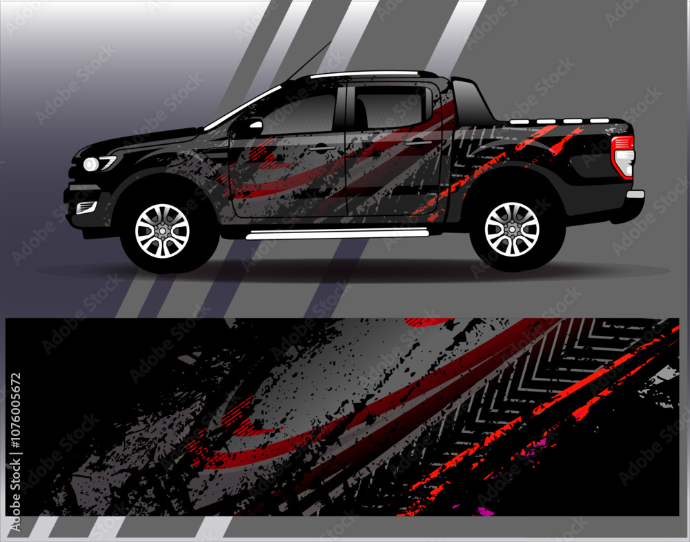 Car wrap design vector. Graphic abstract stripe racing background designs for vehicle, rally, race, adventure and car racing livery Car wrap design vector. Graphic abstract stripe racing background designs for vehicle, rally, race, adventure and car racing livery