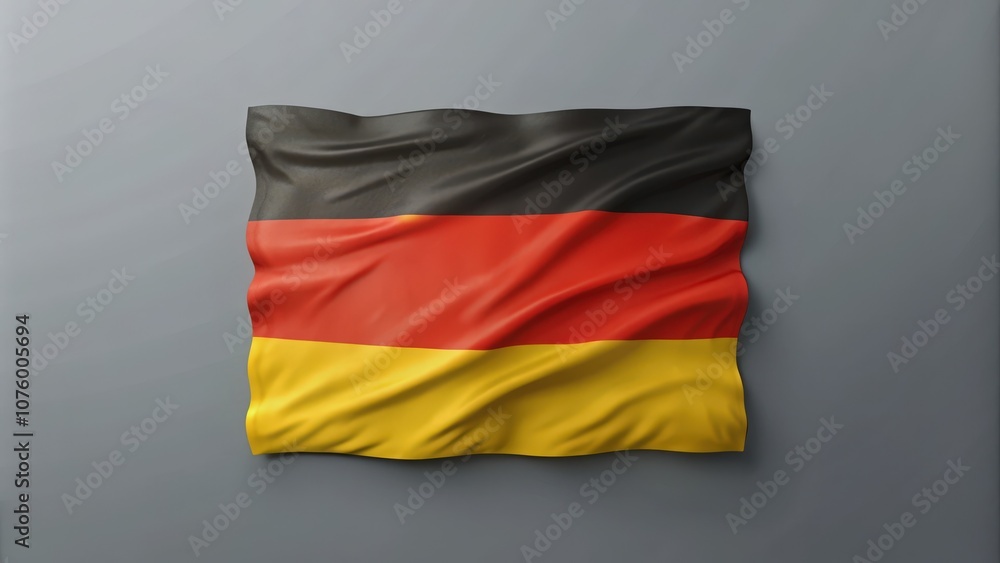 Obraz premium Waving German Flag with Black, Red, and Yellow Stripes