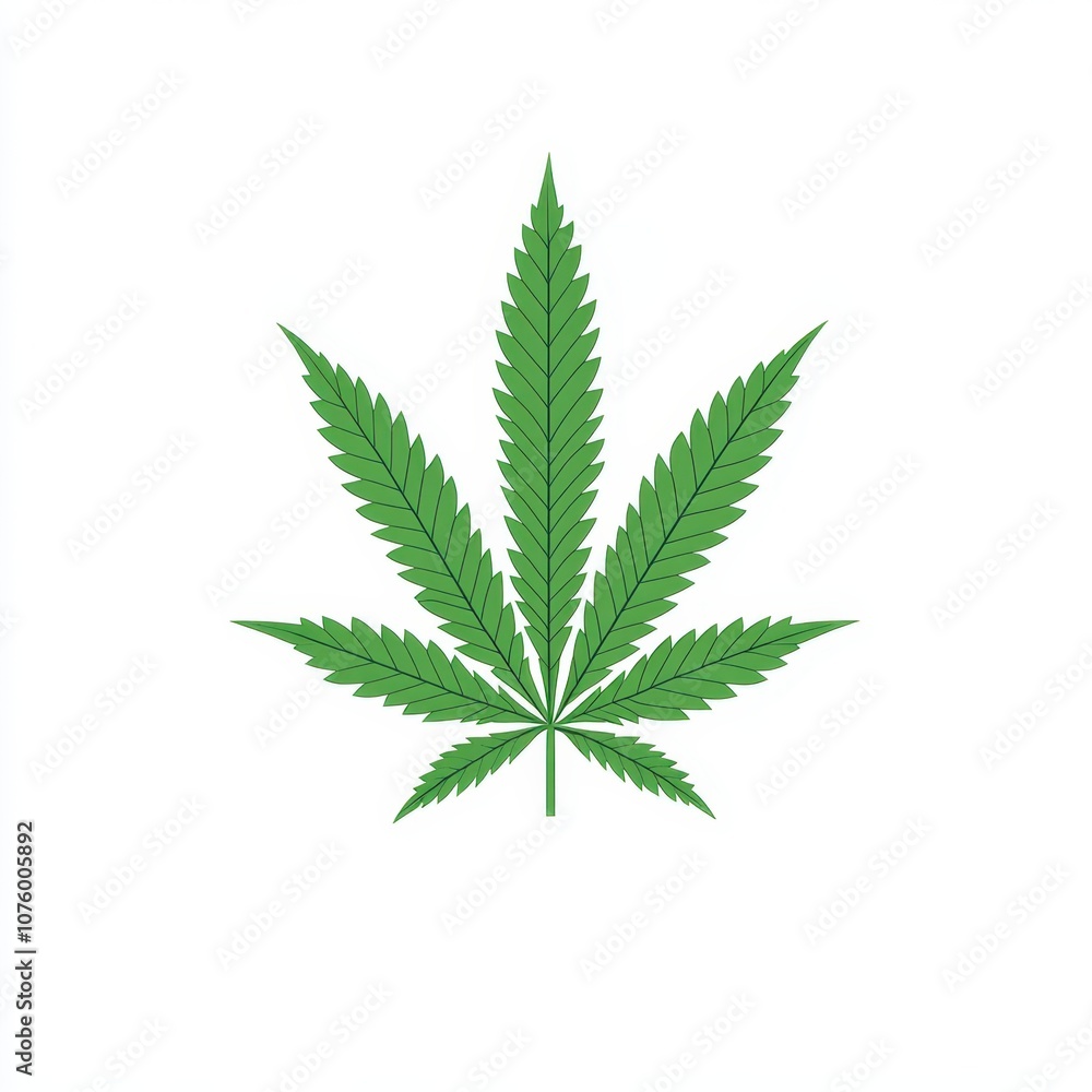 Cannabis leaf illustration on white background Cannabis leaf illustration on white background
