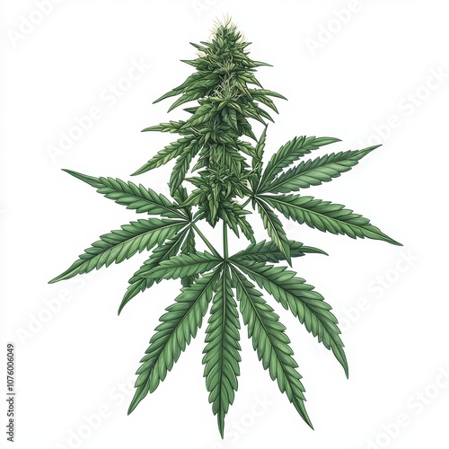 Cannabis Plant with Buds 