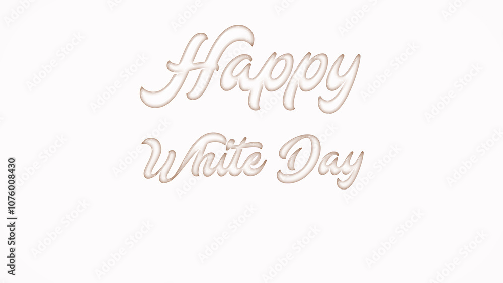 Happy White Day with plastic style text effect on white background Happy White Day with plastic style text effect on white background