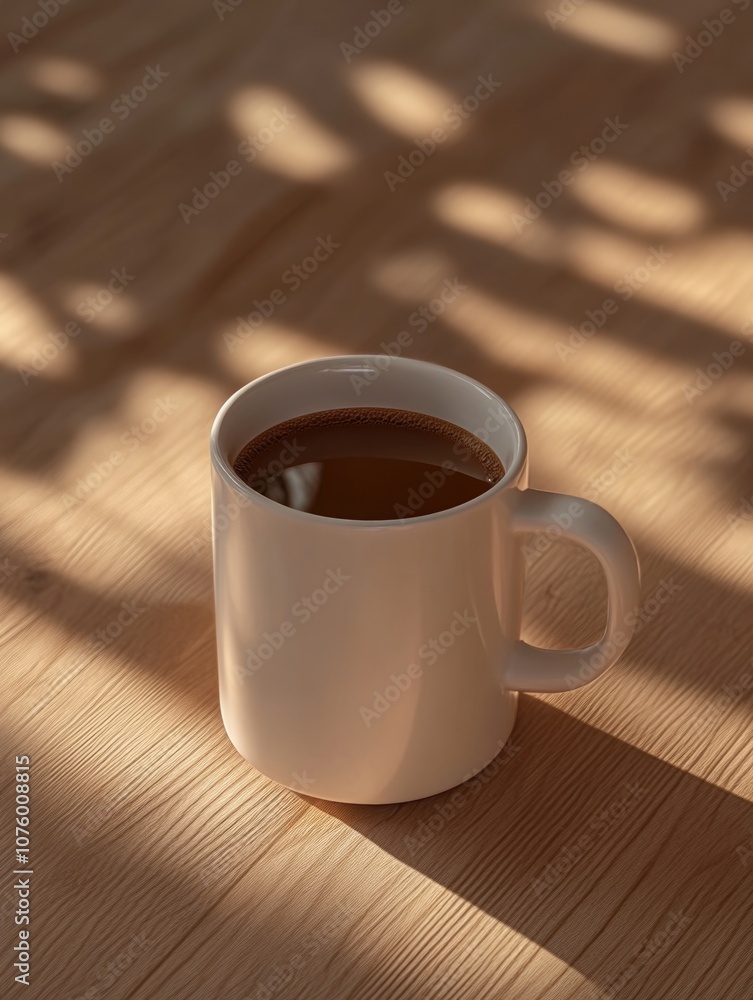 Coffee on Wood Table Coffee on Wood Table
